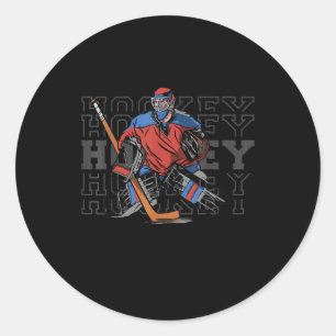 Field Hockey Goalie With Slogan - Ice Hockey Classic Round Sticker