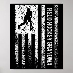 Field Hockey Grandma Distressed Vintage American F Poster