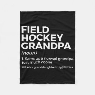 Field Hockey Grandpa Definition Granddaughter's Bi Fleece Blanket