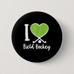 Field Hockey Heart I Love Field Hockey 6 Cm Round Badge