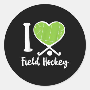 Field Hockey Heart I Love Field Hockey Classic Round Sticker