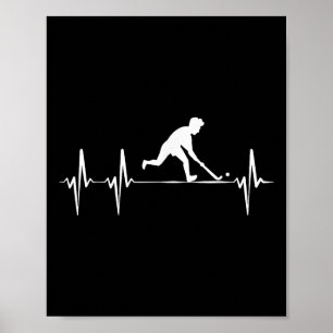 Field Hockey Heartbeat Ekg Hockey Player Hockey Te Poster