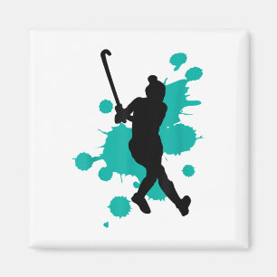 Field Hockey Hockey Player Colour Splash Design Magnet