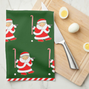 Field Hockey Holiday Gift Tea Towel