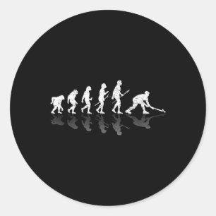 Field Hockey Indoor Hockey Player Evolution Gifts  Classic Round Sticker