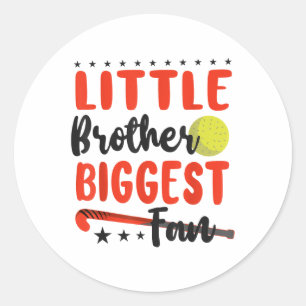 Field Hockey Little Brother Biggest Fan _2  Classic Round Sticker