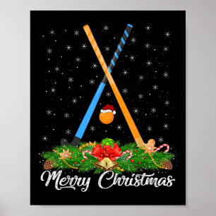 Field Hockey Lover Matching Santa Hat Field Hockey Poster
