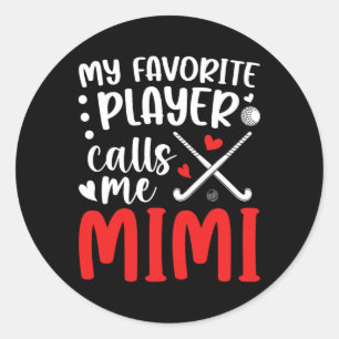 Field Hockey Mimi Grandma Proud Field Hockey Playe Classic Round Sticker