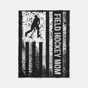 Field Hockey Mom Mama Distressed Vintage American Fleece Blanket