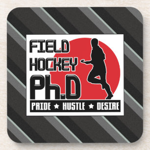 Field Hockey Ph.D Cork Backed Coasters