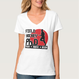 Field Hockey Ph.d Name & Number Back Print T-Shirt