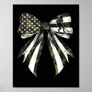 Field Hockey Player 4th Of July American Flag Camo Poster