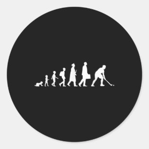 Field Hockey Player Evolution Recreational Sports Classic Round Sticker