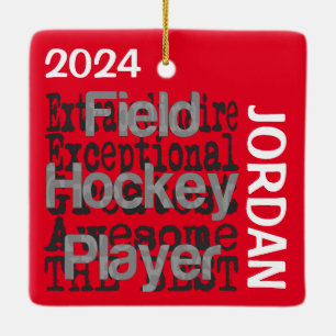Field Hockey Player Extraordinaire CUSTOM Ceramic Ornament