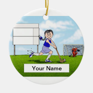 Field Hockey Player - Female Ceramic Tree Decoration