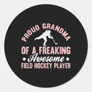 Field Hockey Player Goalie Grandma Classic Round Sticker