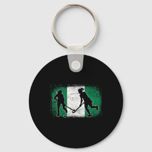Field Hockey Player Nigeria Nigerian Flag Nigeria  Key Ring