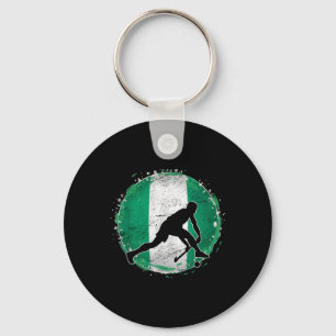 Field Hockey Player Nigeria Nigerian Flag Nigeria Key Ring