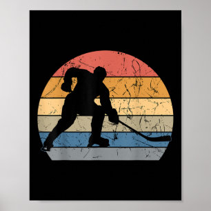 Field Hockey Player Retro Vintage Sweeper Goalkeep Poster