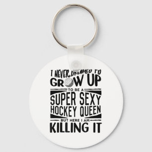 Field Hockey Player Shirt Women Girls Field Hockey Key Ring