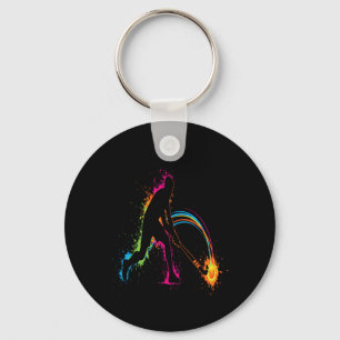 Field Hockey Player Stick Byll Sport Dynamic  Key Ring