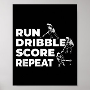 Field Hockey Player Techniques Poster