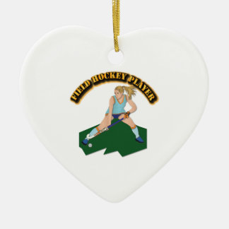 Field Hockey Player with Text Ceramic Tree Decoration