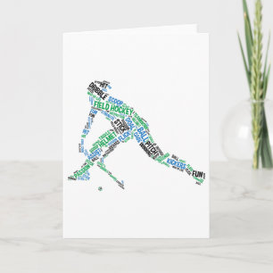 Field Hockey Player Word Silhouette Hockey Team Sp Card