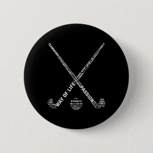 Field Hockey Player Words Hockey Stick Hockey Team 6 Cm Round Badge