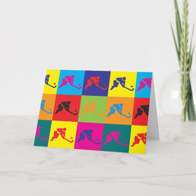 Field Hockey Pop Art Card (Front)