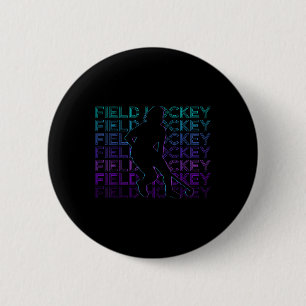 Field Hockey Retro 6 Cm Round Badge