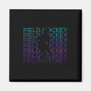 Field Hockey Retro Magnet
