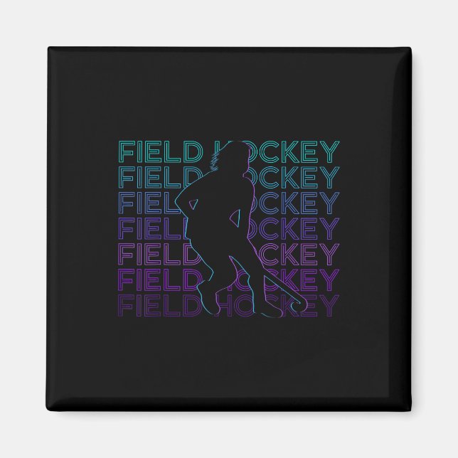 Field Hockey Retro  Magnet (Front)