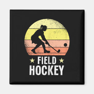 Field Hockey Retro Silhouette Hockey Player Sport Magnet