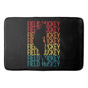 Field Hockey Retro Vintage Field Hockey Bath Mat