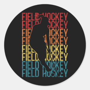 Field Hockey Retro Vintage Field Hockey  Classic Round Sticker