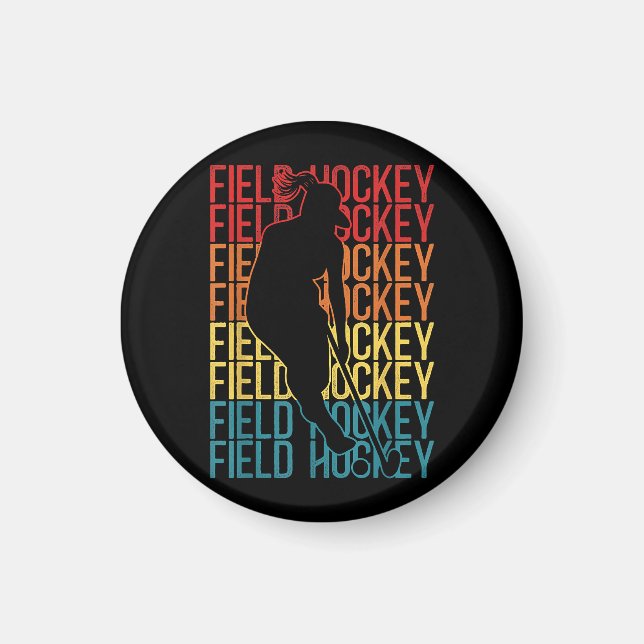 Field Hockey Retro Vintage Field Hockey Magnet (Front)