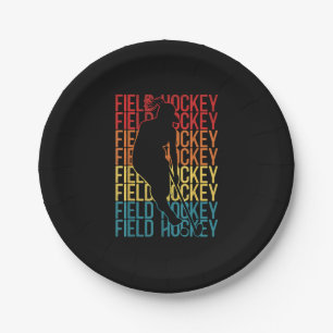 Field Hockey Retro Vintage Field Hockey Paper Plate