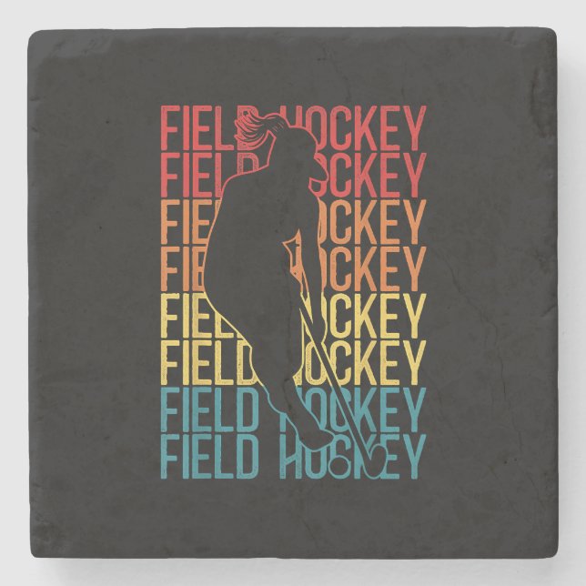 Field Hockey Retro Vintage Field Hockey Stone Coaster (Front)