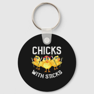 Field Hockey Shirts For Girls Chicks With Sticks H Key Ring