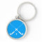 Field Hockey Silhouette Keychain Blue