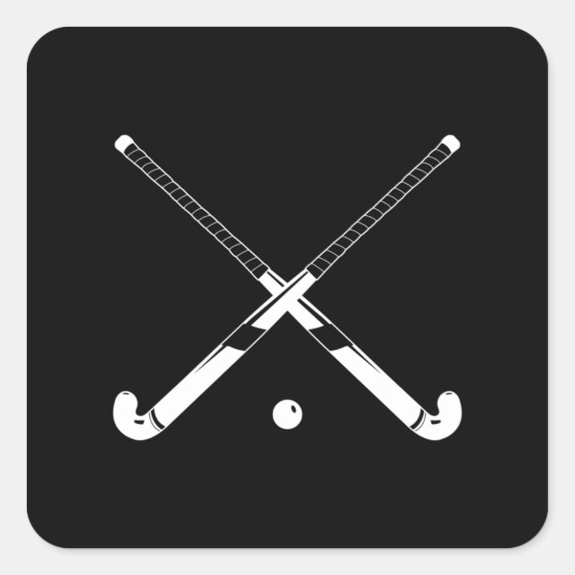 Field Hockey Silhouette Sticker Black (Front)