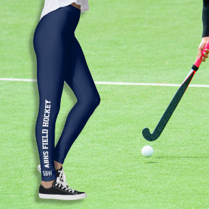 Field Hockey Sport Team Name Monogram School Colou Leggings
