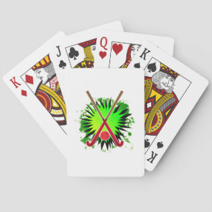 Field Hockey Stick And Ball Splash Playing Cards