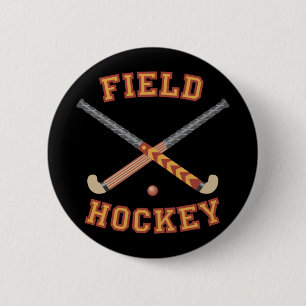 Field Hockey Sticks 6 Cm Round Badge