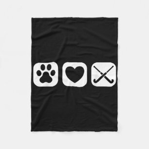 Field Hockey Sticks Dog Paw Love - Field Hockey Te Fleece Blanket