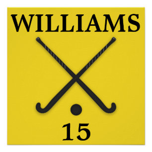 Field Hockey Sticks Name Number Customise Poster