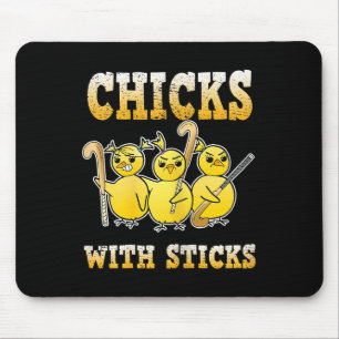 Field Hockey T Shirt Funny Chicks With Sticks Tee  Mouse Pad