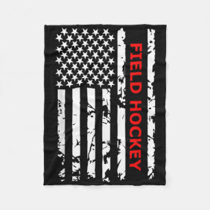 Field Hockey Usa Flag For Americans Women Kids Men Fleece Blanket