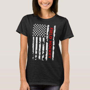 Field Hockey Usa Flag For Americans Women Kids Men T-Shirt